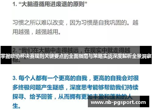 掌握欧协杯决赛规则关键要点的全面指南与策略实战深度解析全景洞察 掌握欧协杯决赛规则关键要点的全面指南与策略实战深度解析全景洞察